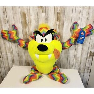 WB Looney Tunes Tasmanian Devil Rainbow Taz Plush Stuffed Animal Large 25" Tall